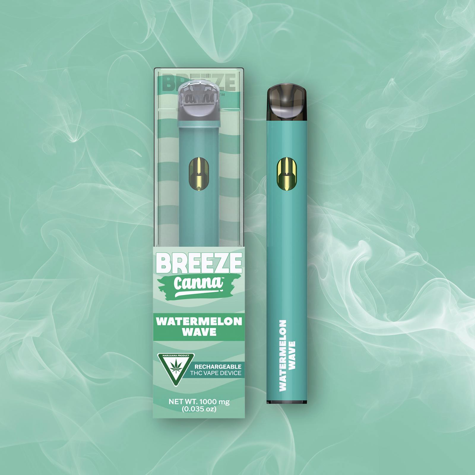 Breeze Canna - Watermelon Wave - Classic 1g PLUS Vape Device — BREEZE Canna - 1