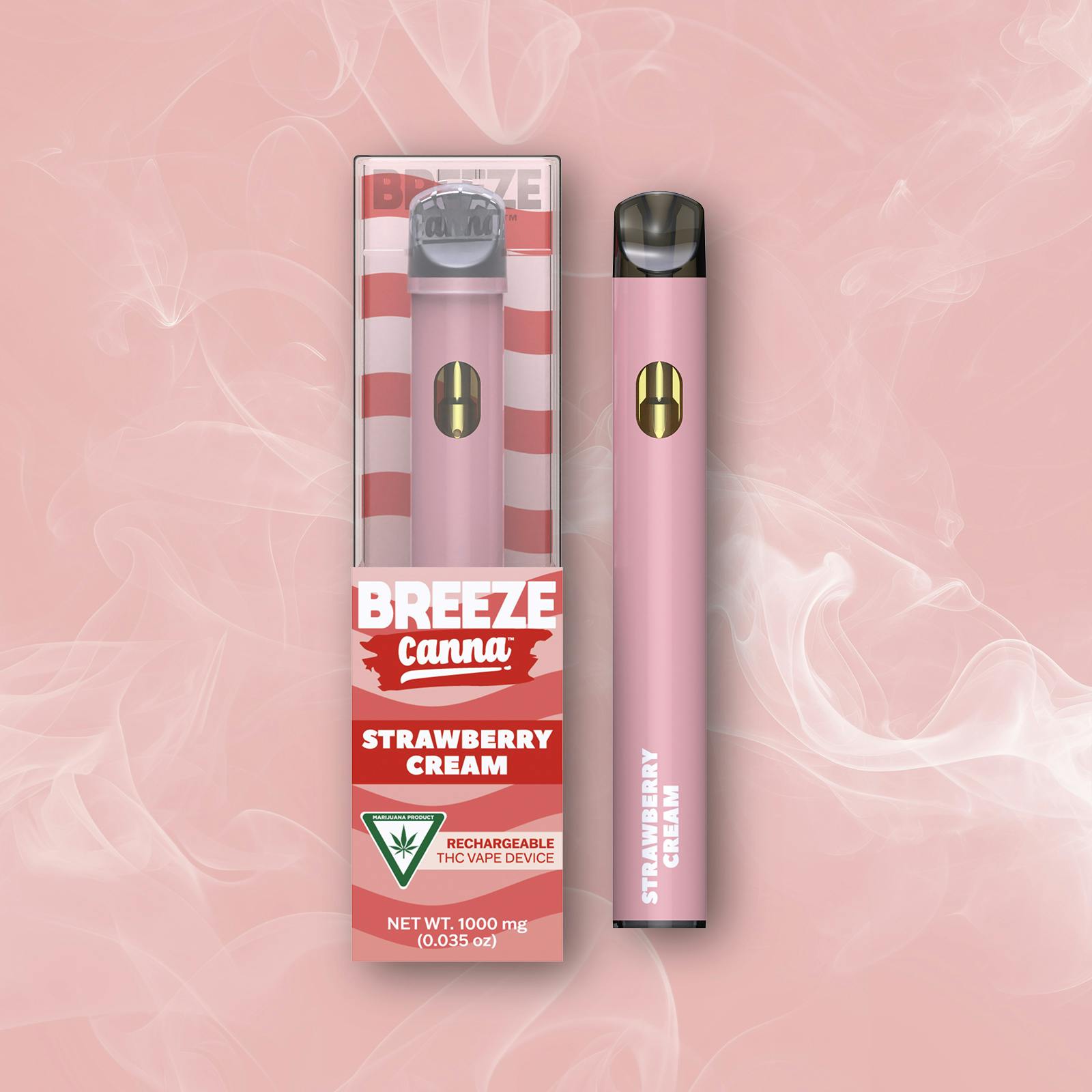 Breeze Canna - Strawberry Cream - Classic 1g PLUS Vape Device — BREEZE Canna - 1