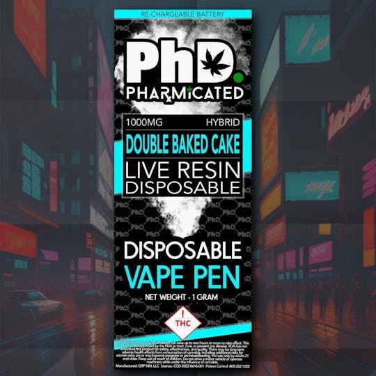 Pharmicated - PhD Disposable Vape Cart - Resin - Double Baked Cake (H) - 1