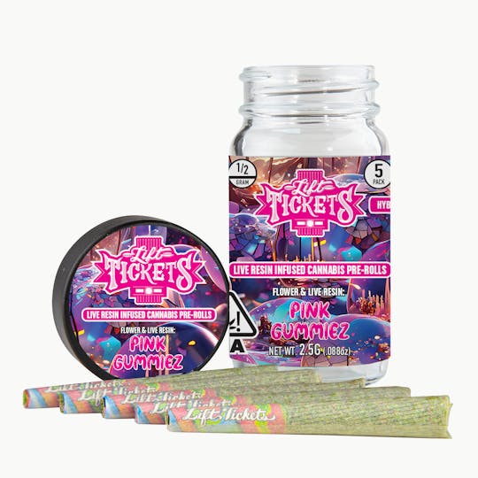 Lift Tickets - Pink Gummiez - Infused Pre-Roll 5-Pack - 1