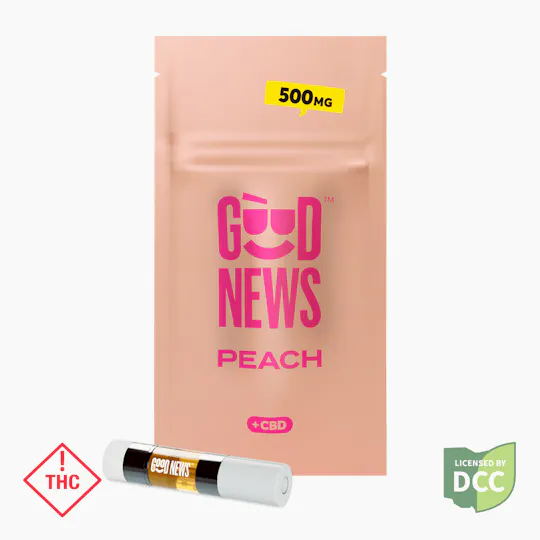 Good News - Good News | Peach | 1:2 CBD:THC | Cartridge | 0.5g - 1
