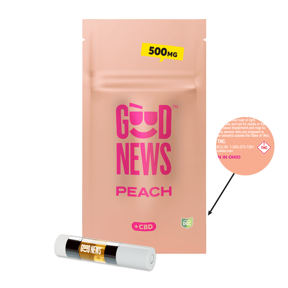 Good News - Peach | 1:2 CBD:THC Cartridge | 0.5g - 1