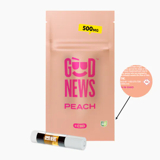 Good News - Peach | 1:2 CBD:THC Cartridge | 0.5g - 1