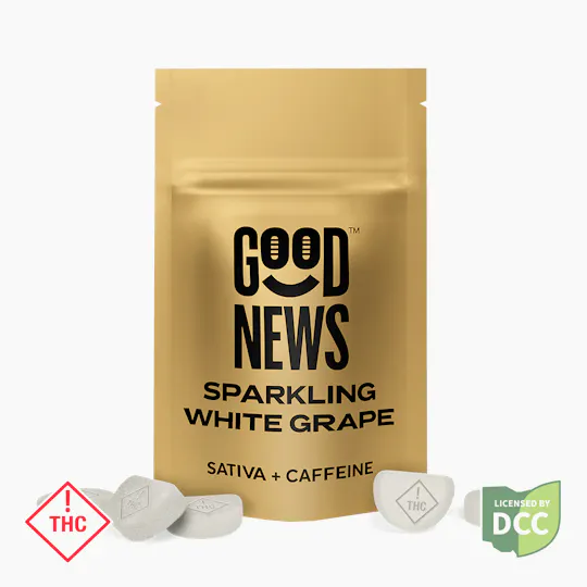 Good News - Sparkling White Grape Gummies + Caffeine | 100mg | 10ct | 10mg/ea - 1