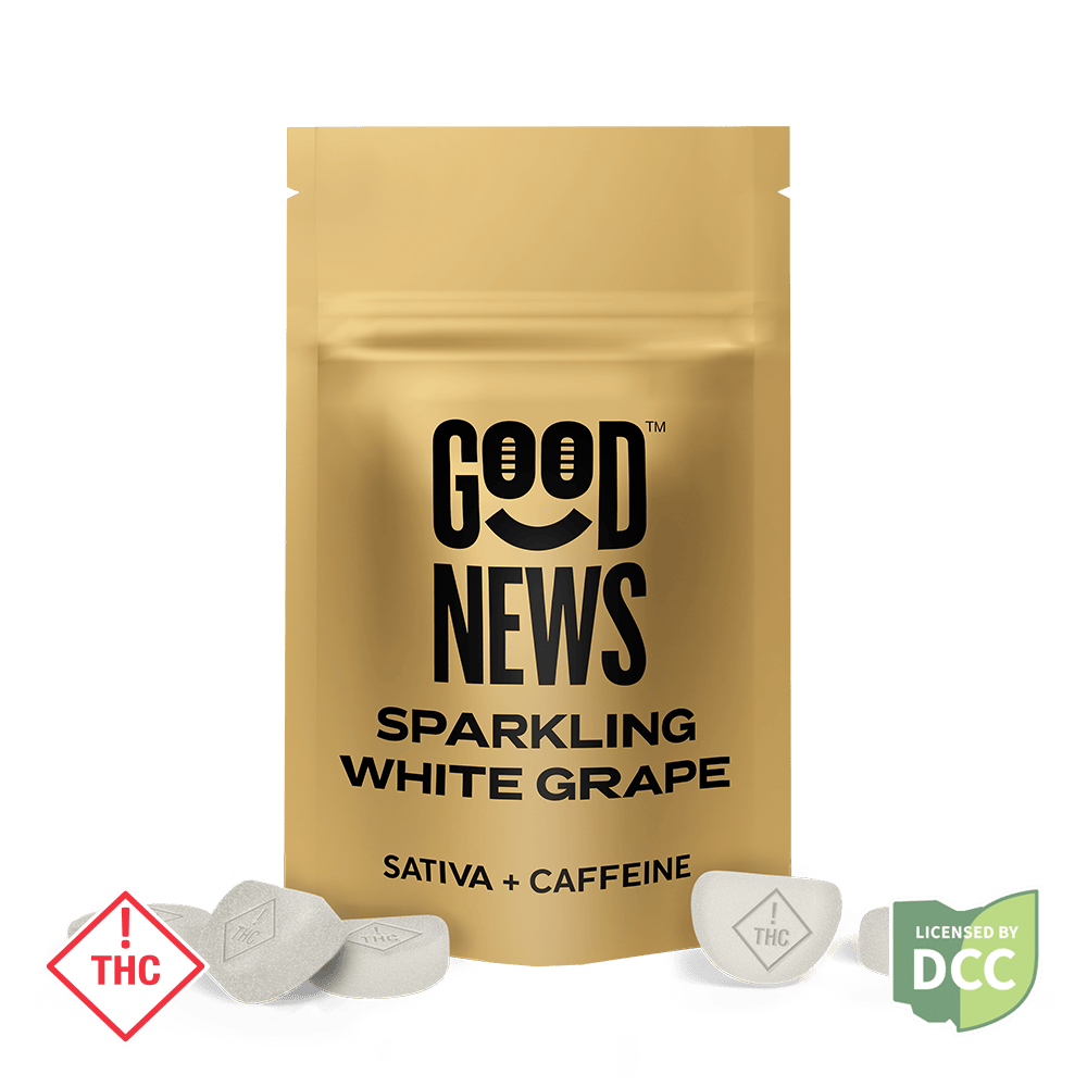 Good News - Sparkling White Grape Gummies + Caffeine | 110mg | 10ct | 11mg/ea - 1
