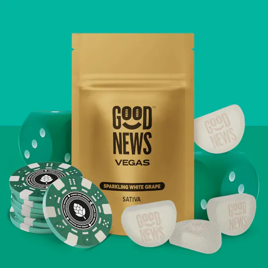Good News - Good News | Vegas | Sparkling White Grape Gummies | 200mg | 20ct | 10mg/ea - 1