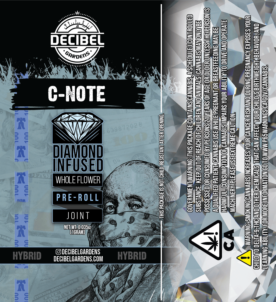 Decibel Gardens - C-Note | Infused Pre Roll | 1g - 1