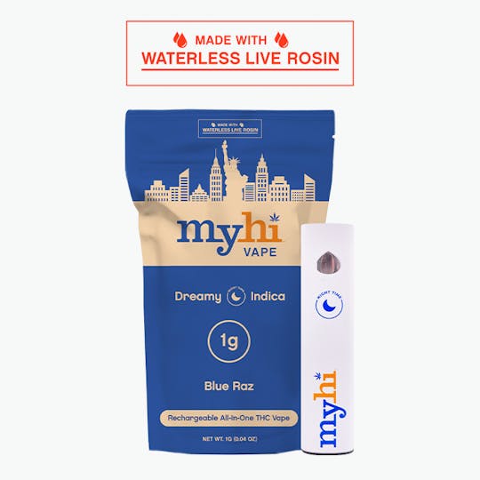 My Hi - Blue Raz Dreamy Indica - Waterless Live Rosin AIO Disposable Vape - 1g - 1