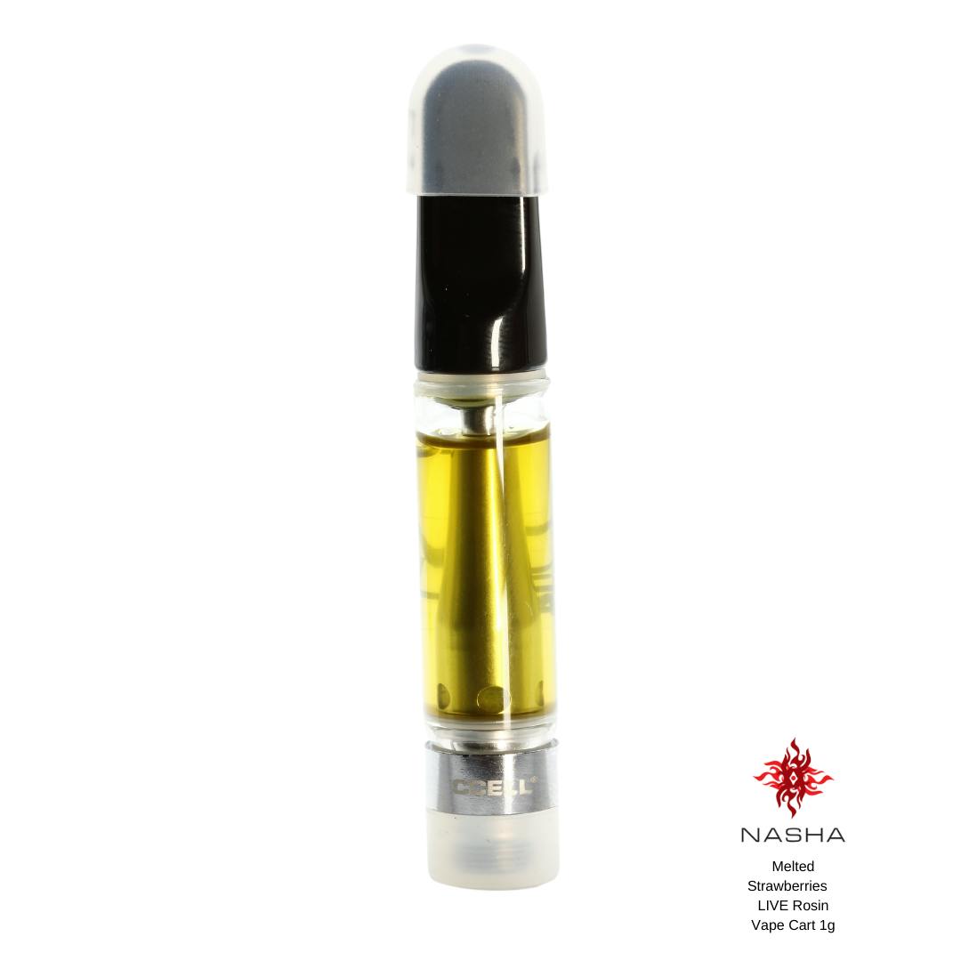 NASHA - Melted Strawberries Live Rosin Vape Cart 1g (Sabertooth) - 1