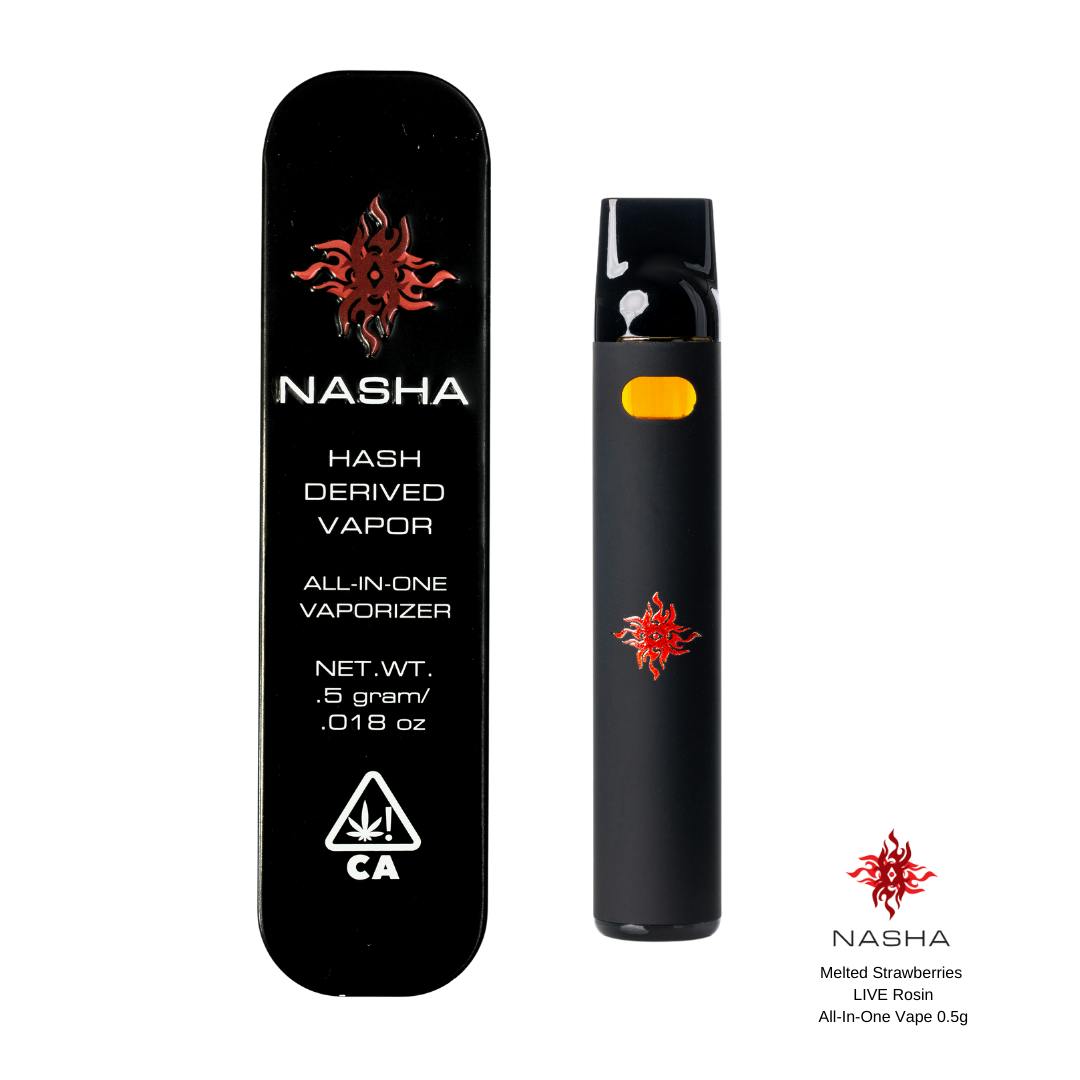 NASHA - Melted Strawberries Live Rosin Vape Cart .5g (Sabertooth) - 1