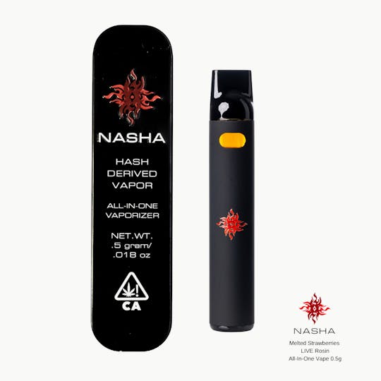 NASHA - Melted Strawberries Live Rosin Vape Cart .5g (Sabertooth) - 1