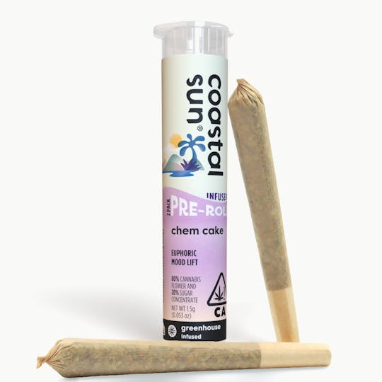 Coastal Sun - Chem Cake Infused Greenhouse 0.75g Pre-Roll 2pk 1.5g - 1