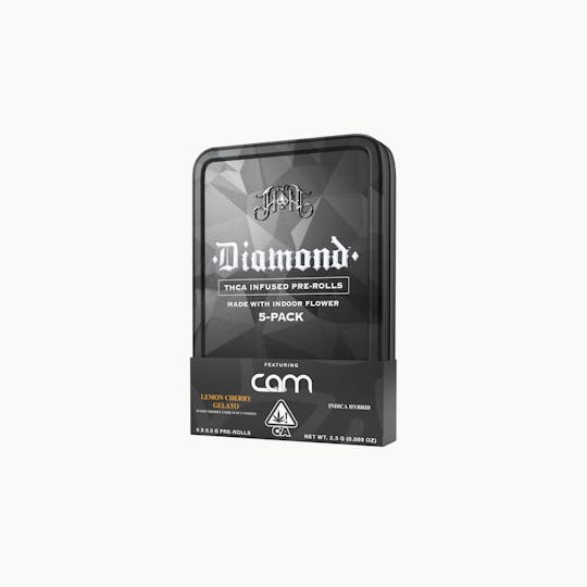 Heavy Hitters - CAM: Lemon Cherry Gelato | (H) - Diamond THCA-Infused Pre-Rolls-2.5G 5-Pack - 1