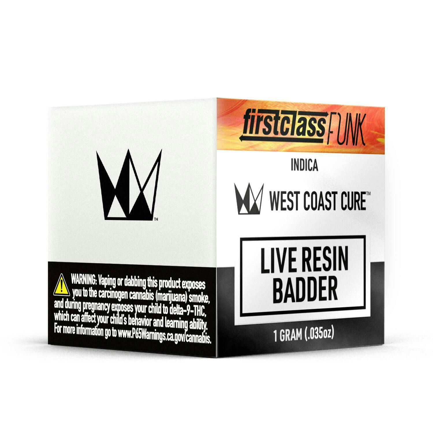 West Coast Cure - First Class Funk Live Resin Badder - 1