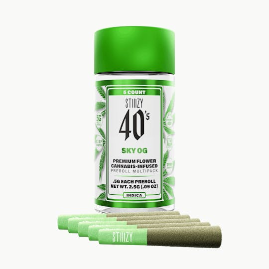 STIIIZY - - SKY OG - .5G 40's Infused Preroll 5 Pack - 1