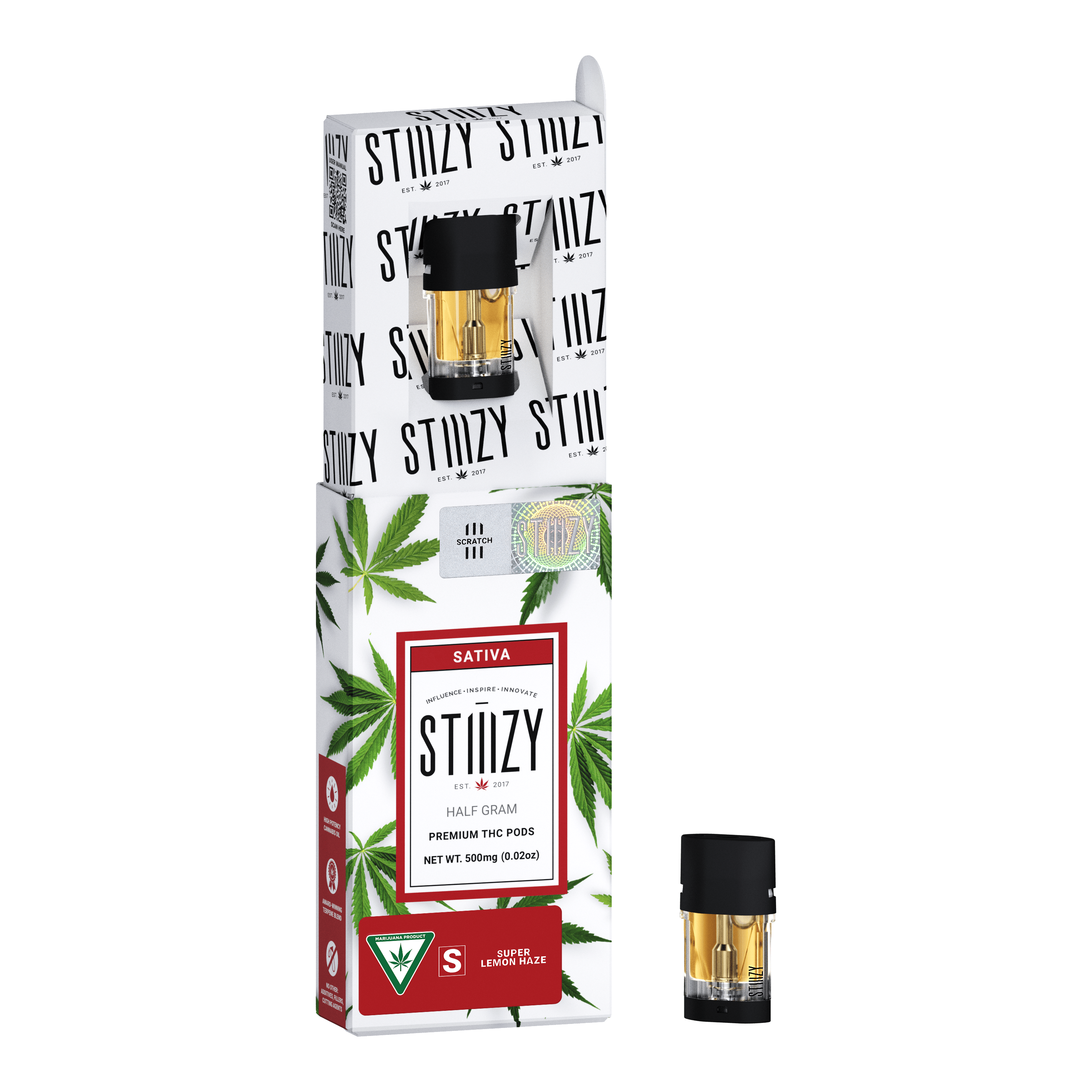 STIIIZY - Vape - SUPER LEMON HAZE PREMIUM THC POD .5G - MI - 1