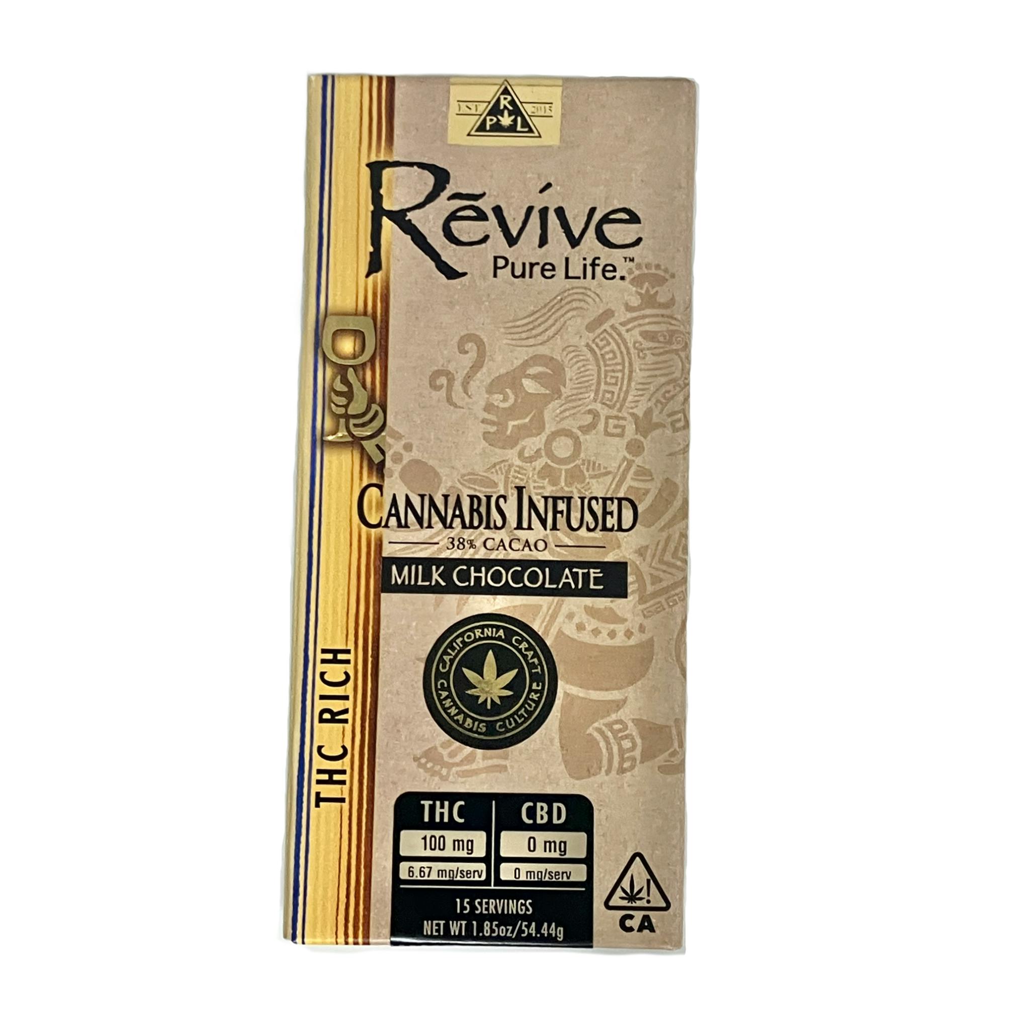 Revive Pure Life - THC Rich - Rosin Infused Milk Chocolate (38% Cacao & 100 mg) - 1
