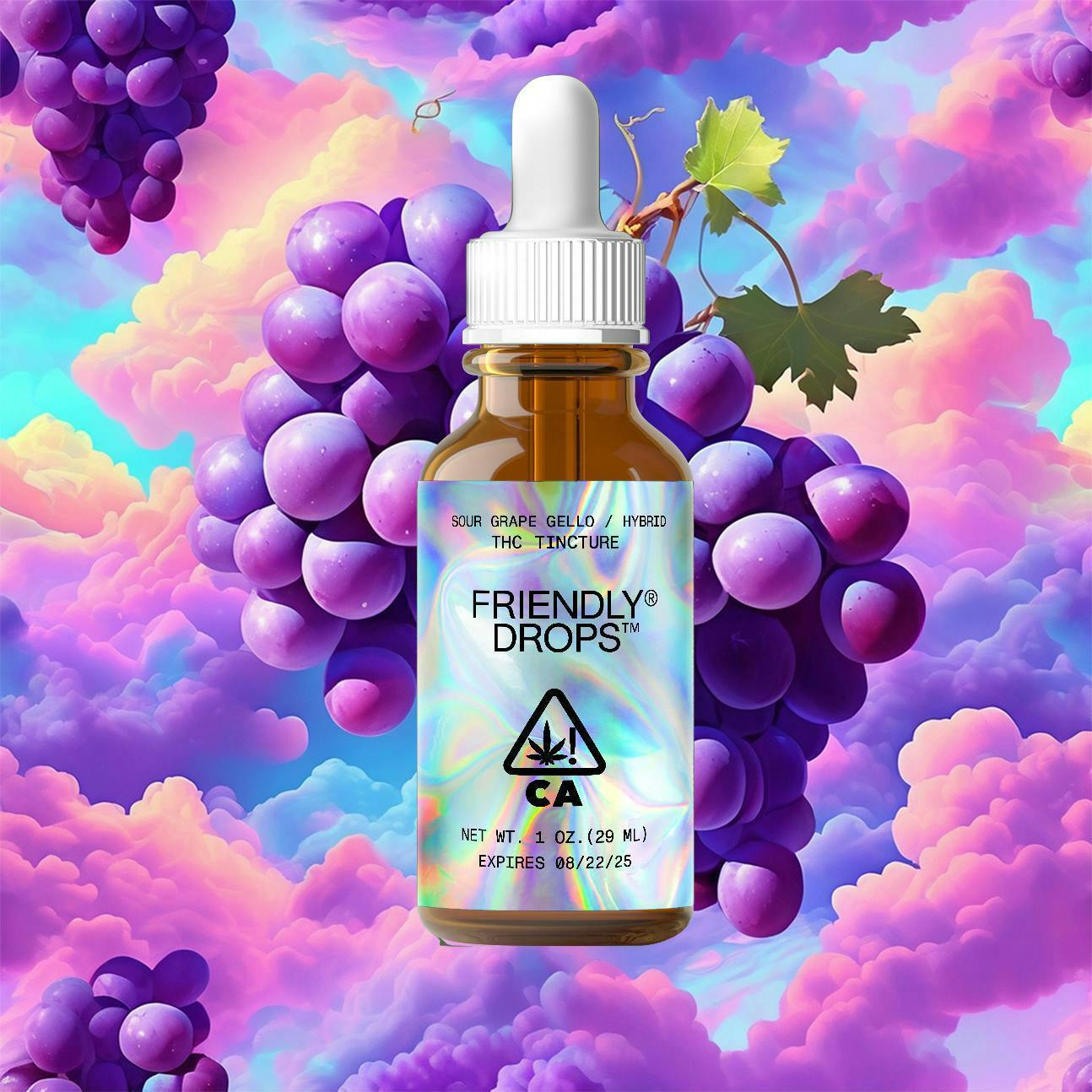 Friendly Brand - Friendly Brand | Drops | Sour Grape Gello | Tinctures | 1000mg | 30ml - 1