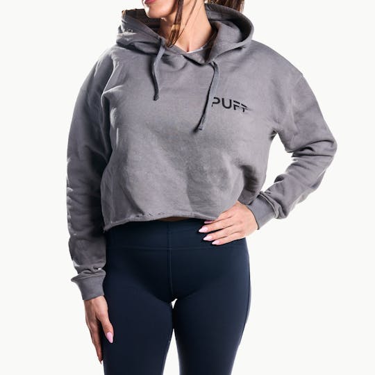 Puff Cannabis Company - PUFF Cropped Hoodie Gray - 1