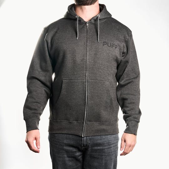 Puff Cannabis Company - PUFF Zip Up Hoodie Gray - 1