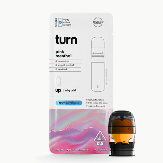turn - 0.5g pod | pink menthol | 100% solventless (live rosin) | up | - 1