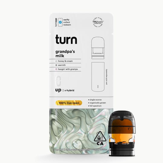 turn - 1.0g pod | grandpa’s milk | 100% live resin | up | - 1