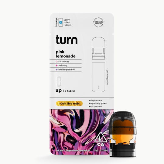 turn - 1.0g pod | pink lemonade | 100% live resin | up | - 1
