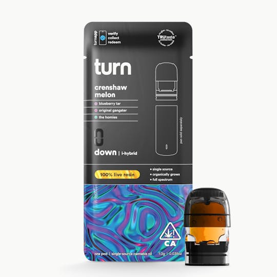 turn - 1.0g pod | crenshaw melon | 100% live resin | down | - 1