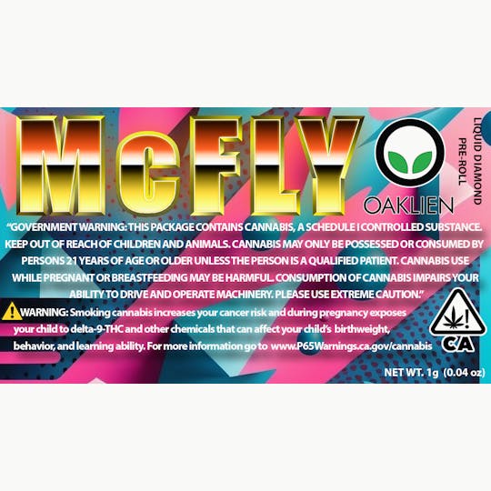 Oaklien - McFly Diamond Infused 1g PreRoll - 1