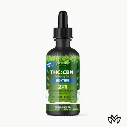 Mockingbird - Irwin Naturals Tincture: Blueberry Bliss Nighttime 300:150 THC:CBN (300mg) - 1