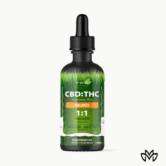 Mockingbird - Irwin Naturals Tincture: Mandarin Flow Balance 300:300 THC:CBD (300mg) - 1