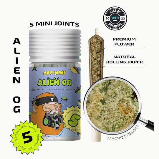 APE Premium Cannabis Corp - ALIEN OG — 5 original mini joints (2.5g | 0.5g each) - 1