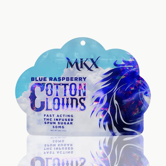 MKX Oil Co - MKX COTTON CLOUDS | Blue Raspberry | THC Infused Spun Sugar | 50mg - 1