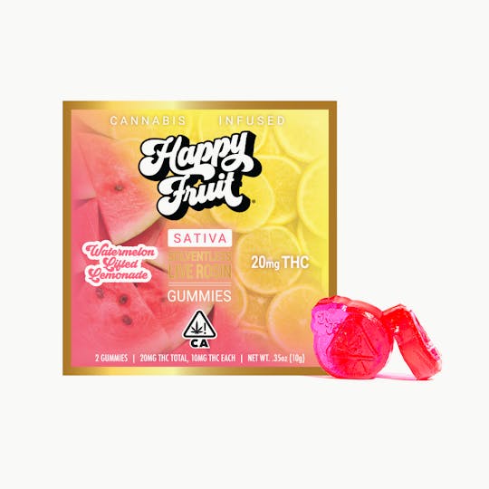 Happy Fruit - Watermelon Lifted Lemonade Rosin Gummies (2-Pack) - 20mg THC - 1