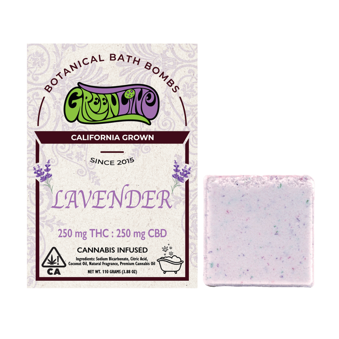 Greenline - Lavender Bath Bomb 1:1 - 250mg THC : 250mg CBD - 1