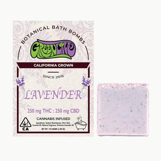 Greenline - Lavender Bath Bomb 1:1 - 250mg THC : 250mg CBD - 1