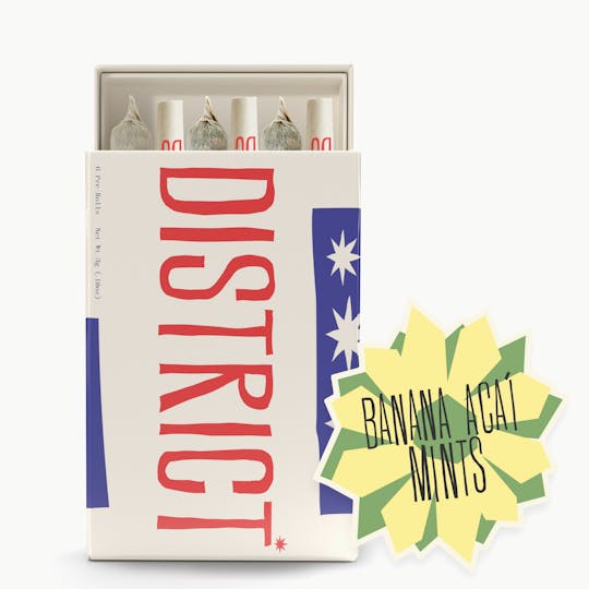 District Cannabis - Banana Acai Mints Pre-Roll Pack 6ct - 1