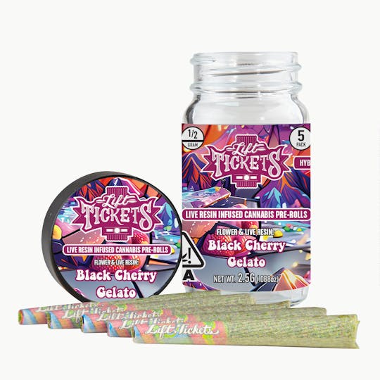 Lift Tickets - Black Cherry Gelato - Infused Pre-Roll 5-Pack - 1