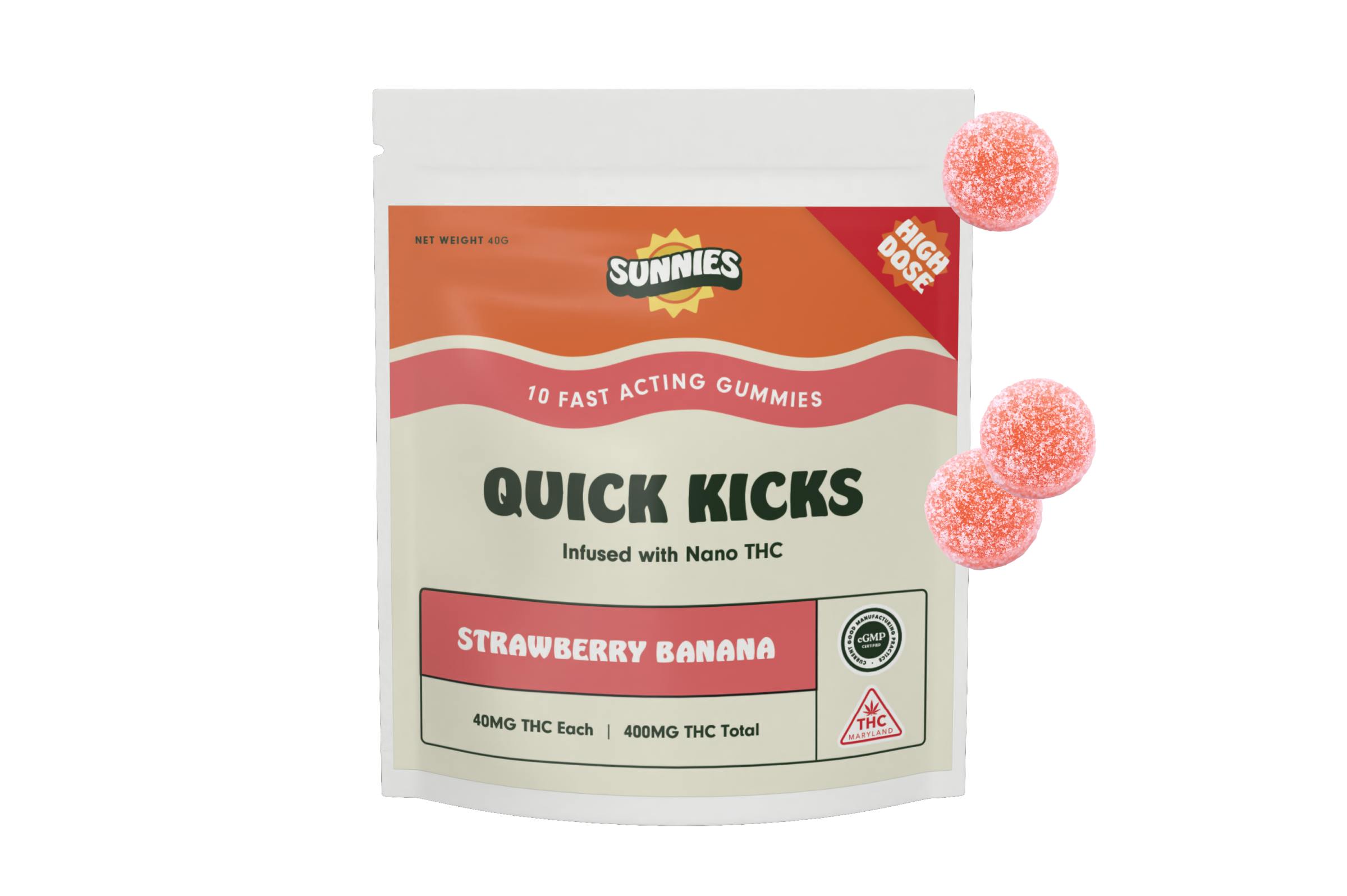 SunMed Growers - Strawberry Banana Nano Gummies 400mg - 1