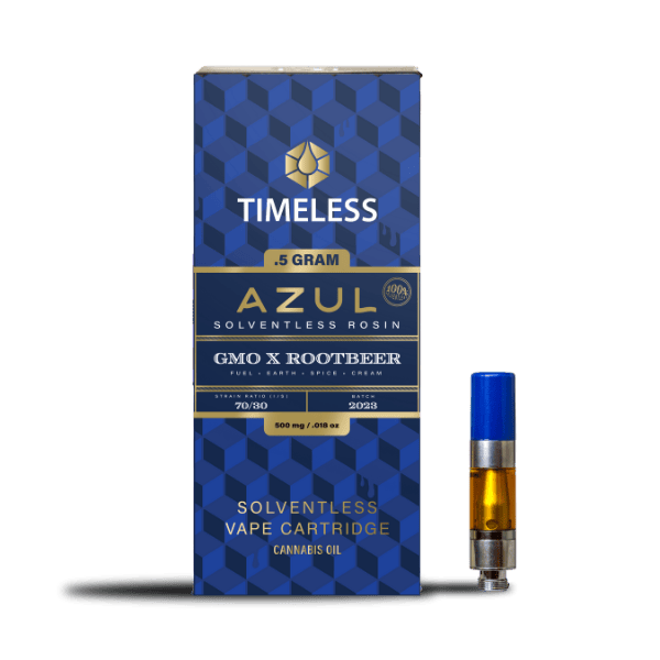 Timeless Vapes - GMO x Root Beer | AZUL Live Rosin Cartridge | 0.5g - 1
