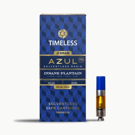 Timeless Vapes - AZUL Insane Plantain 500mg Live Rosin Vape Cartridge - 1