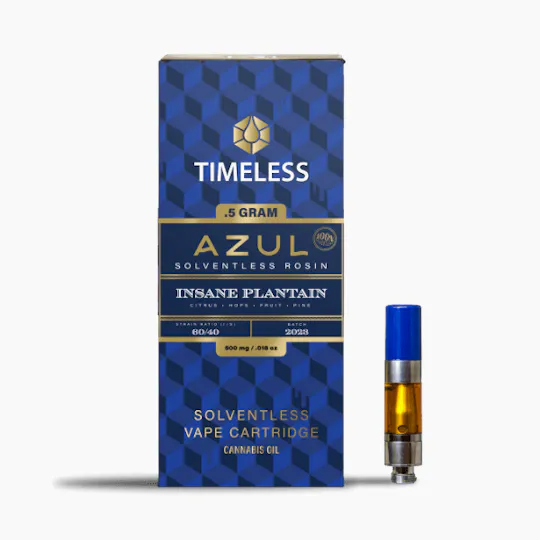Timeless Vapes - Insane Plantain | AZUL Live Rosin Cartridge | 0.5g - 1