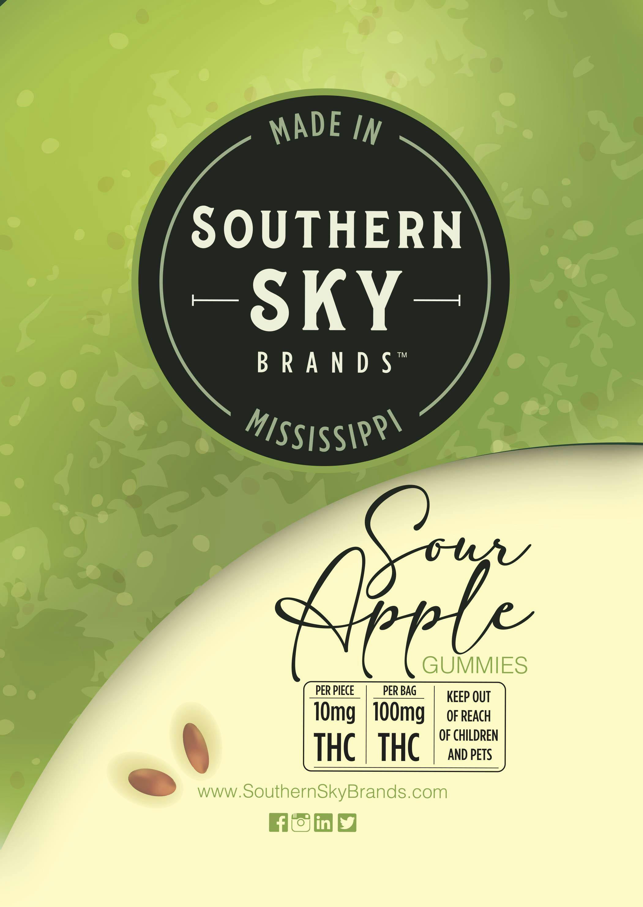 Southern Sky Brands - Sour Apple Hash Gummies 100mg - 1