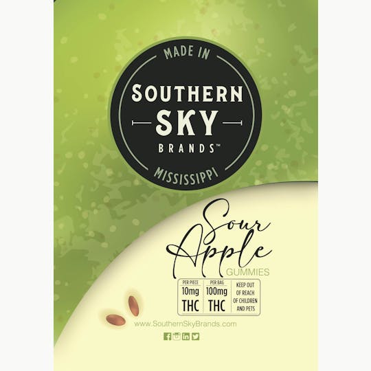 Southern Sky Brands - Sour Apple Hash Gummies 100mg - 1