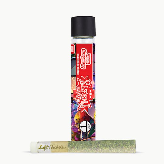 Lift Tickets - Infused Glass Tip Pre-Roll: Strawberry Runtz 1g Joint - 1