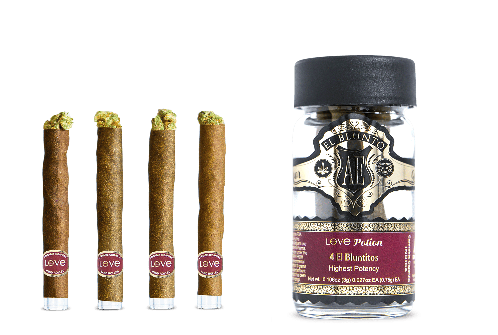 El Blunto by Albert Einstone's - El Bluntito 4-Pack - Love Potion - 4 x .75G [Mini Blunt] - 1