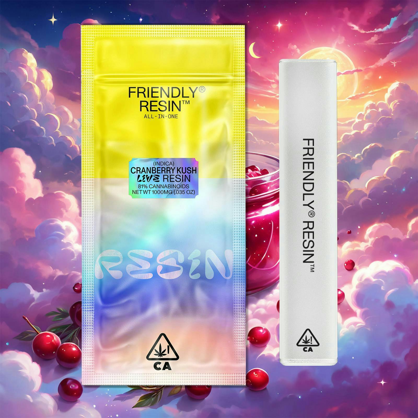 Friendly Brand - Friendly Brand | Cranberry Kush | Live Resin AIO | 1g - 1