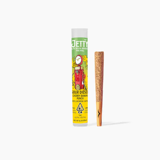 Jetty Extracts - Sour Diesel x Cherry Banana Punch | Live Resin Infused Joint | 1g - 1