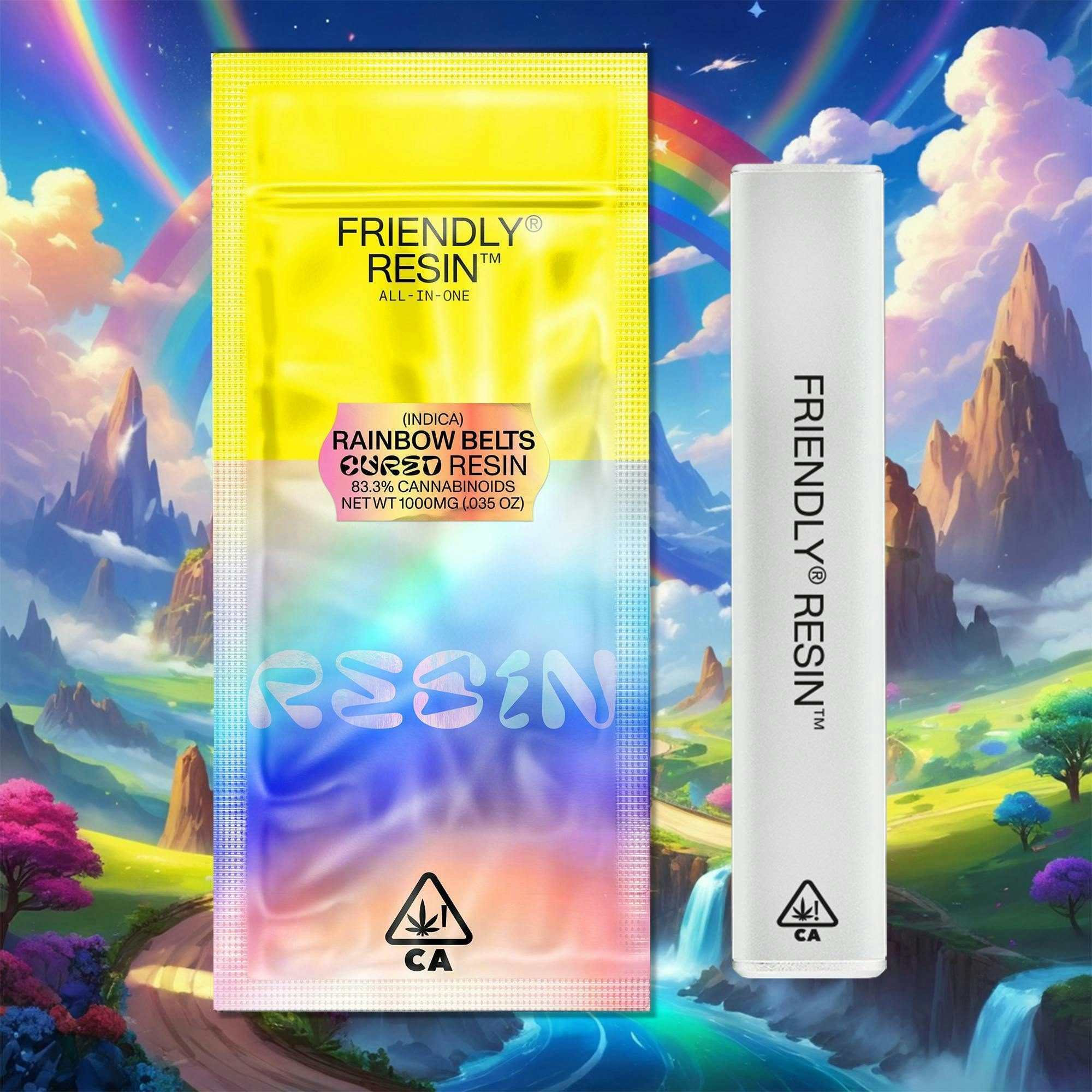 Friendly Brand - Friendly Brand | Rainbow Belts | Cured Resin AIO | 1g - 1