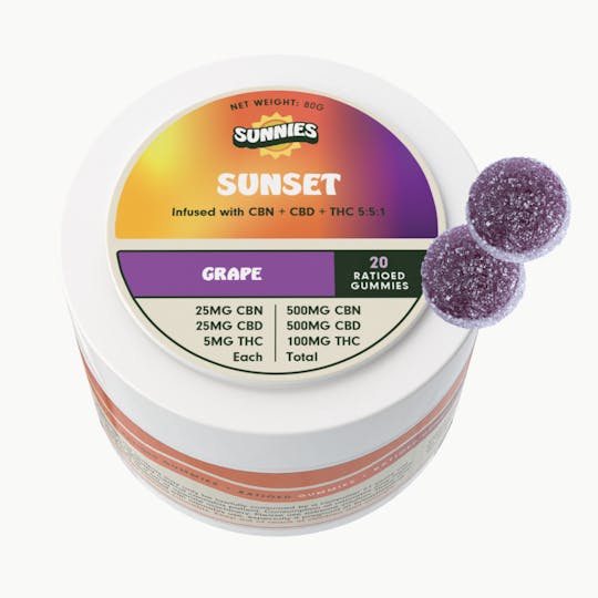 SunMed Growers - Sunset Grape Ratio Gummies Edible 100mg - 1